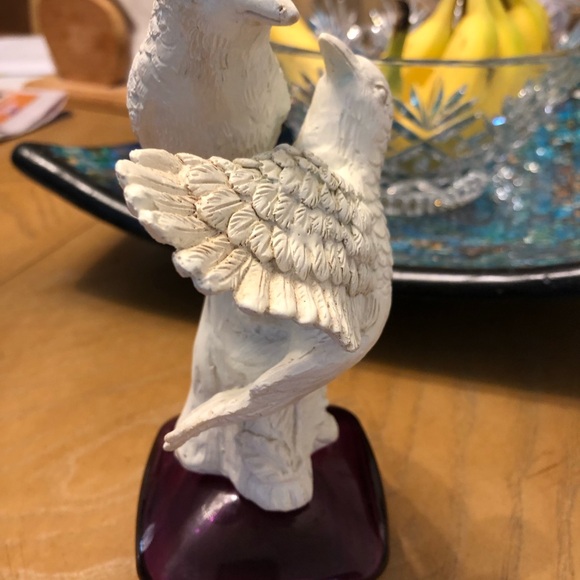 Anthropologie Other - Anthropologie White Ceramic Bird Sculpture with Purple Base
